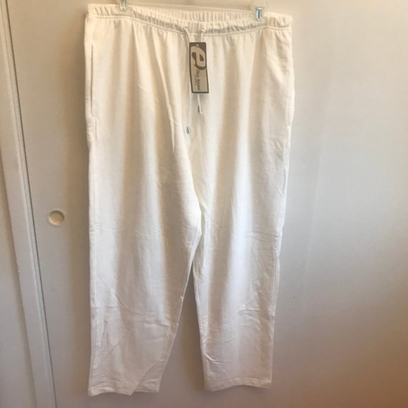 Elena Tannassi off-white sports pants sz 2X - Picture 2 of 5